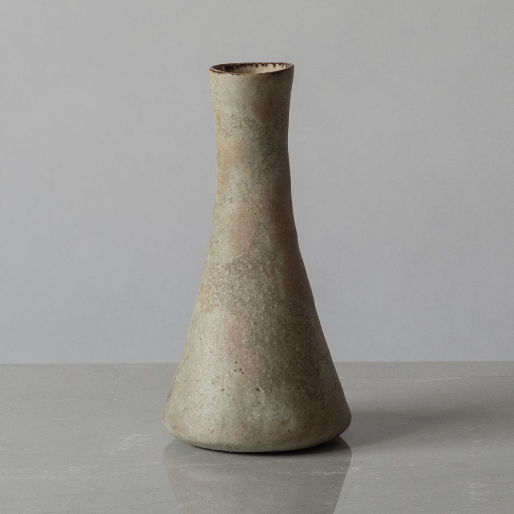 Lucie Rie, UK unique stoneware vase with matte pale brown glaze J1623