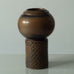 Stig Lindberg  for Gustavsberg, unique stoneware vase with brown matte and black glaze K2036