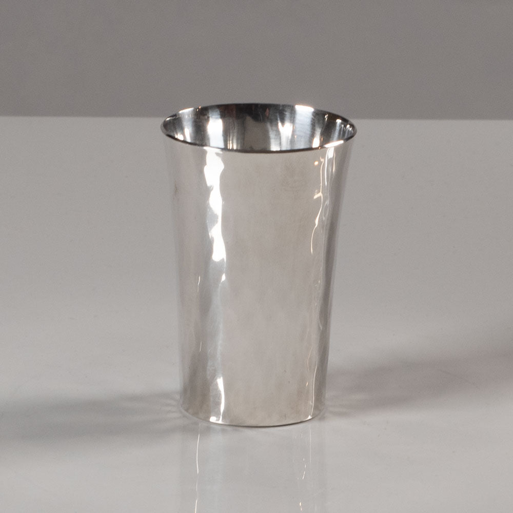 Mema GAB, Sweden, hammered sterling silver miniature vase K2639