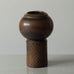 Stig Lindberg  for Gustavsberg, unique stoneware vase with brown matte and black glaze K2036