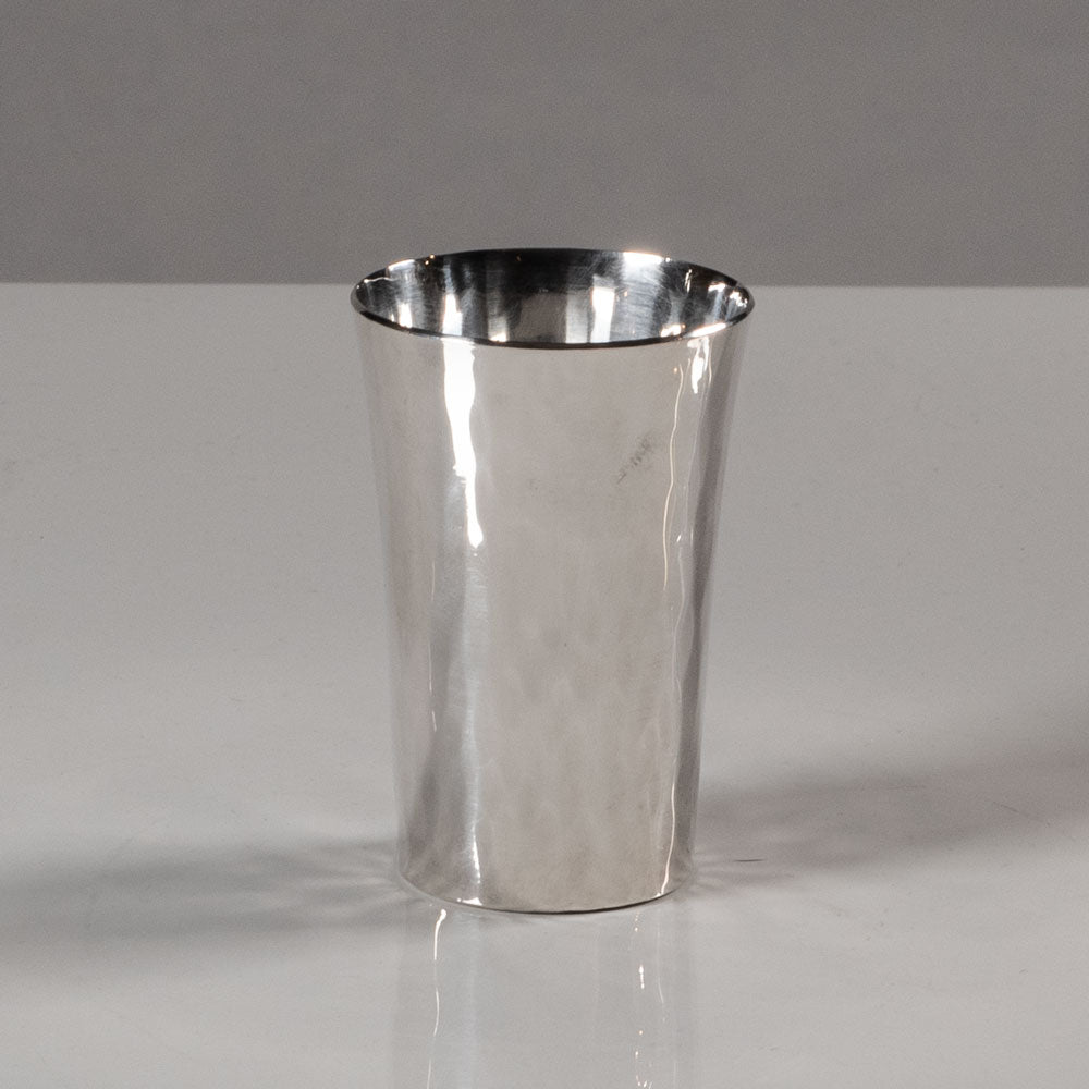 Mema GAB, Sweden, hammered sterling silver miniature vase K2639