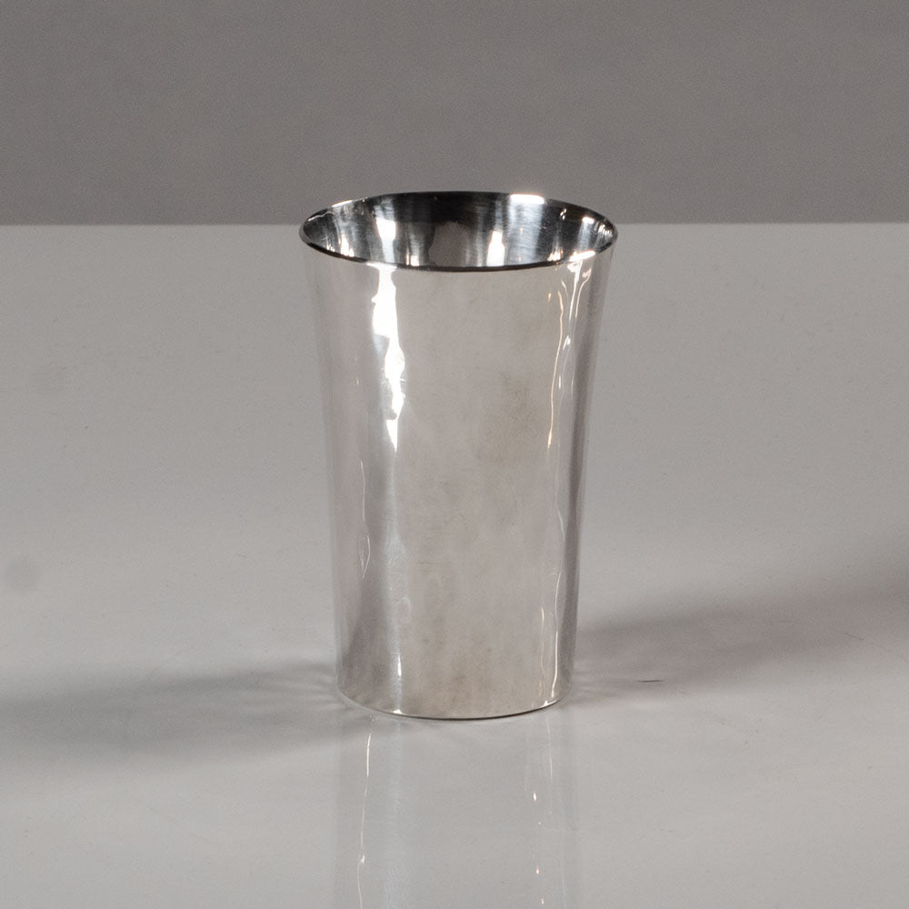 Mema GAB, Sweden, hammered sterling silver miniature vase K2639