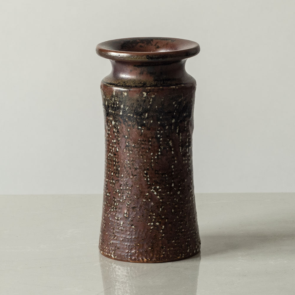 Stig Lindberg  for Gustavsberg, unique stoneware vase with brown matte and black glaze J1207