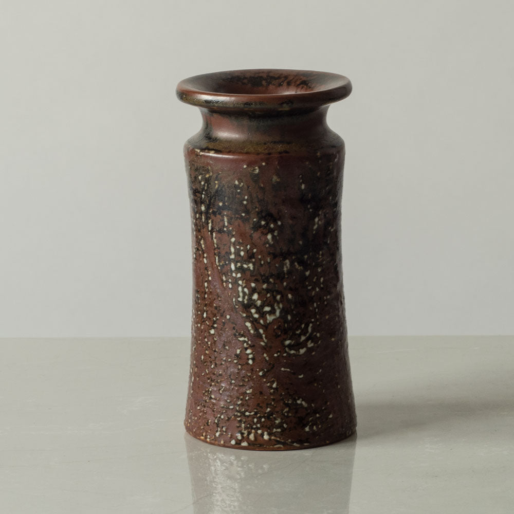 Stig Lindberg  for Gustavsberg, unique stoneware vase with brown matte and black glaze J1207
