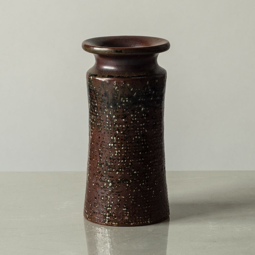 Stig Lindberg  for Gustavsberg, unique stoneware vase with brown matte and black glaze J1207
