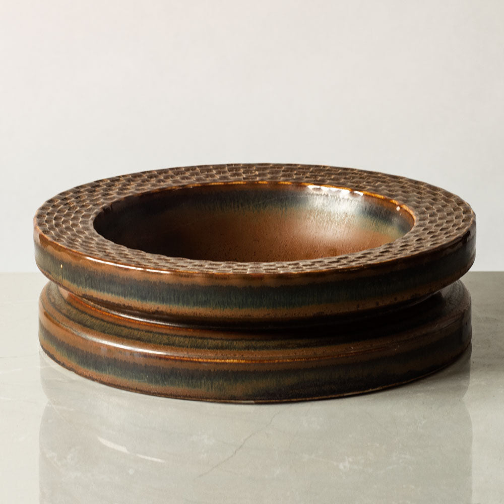 Stig Lindberg for Gustavsberg, unique stoneware vase with brown matte and black glaze J1229