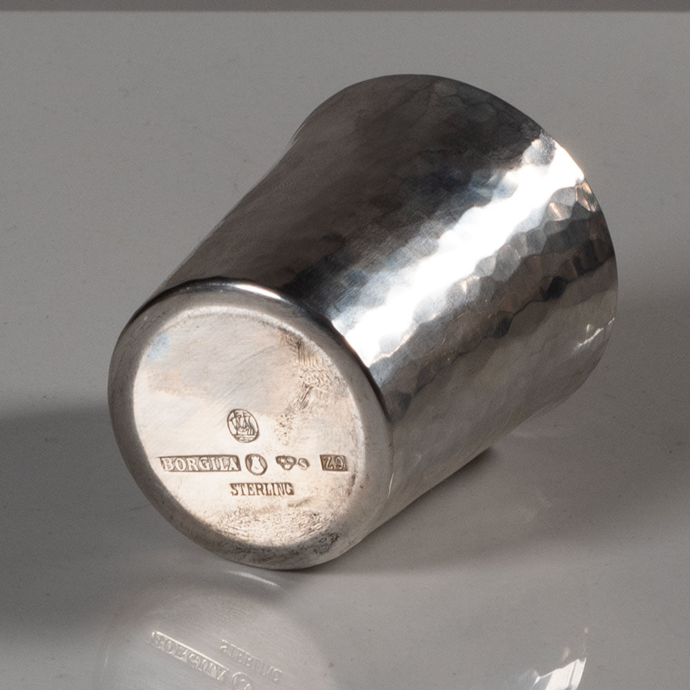 Atelier Borgila, Sweden, hammered sterling silver cup K2640