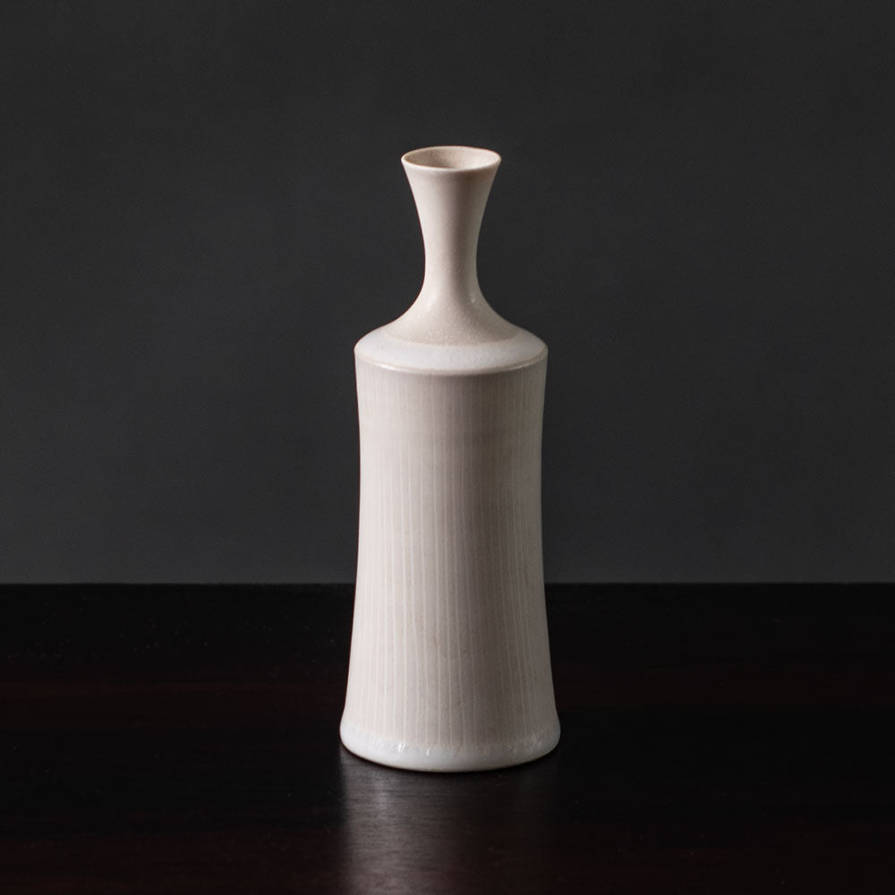 Stig Lindberg for Gustavsberg, Sweden, small stoneware vase with white glaze J1184