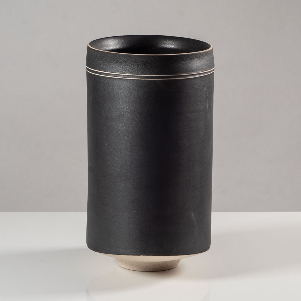 Fritz Vehring, Germany, unique stoneware vase with matte black glaze L3740