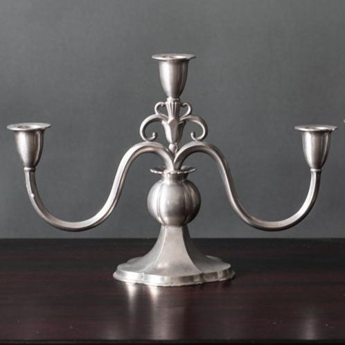 Just Andersen, Denmark, pewter candelabra J1747