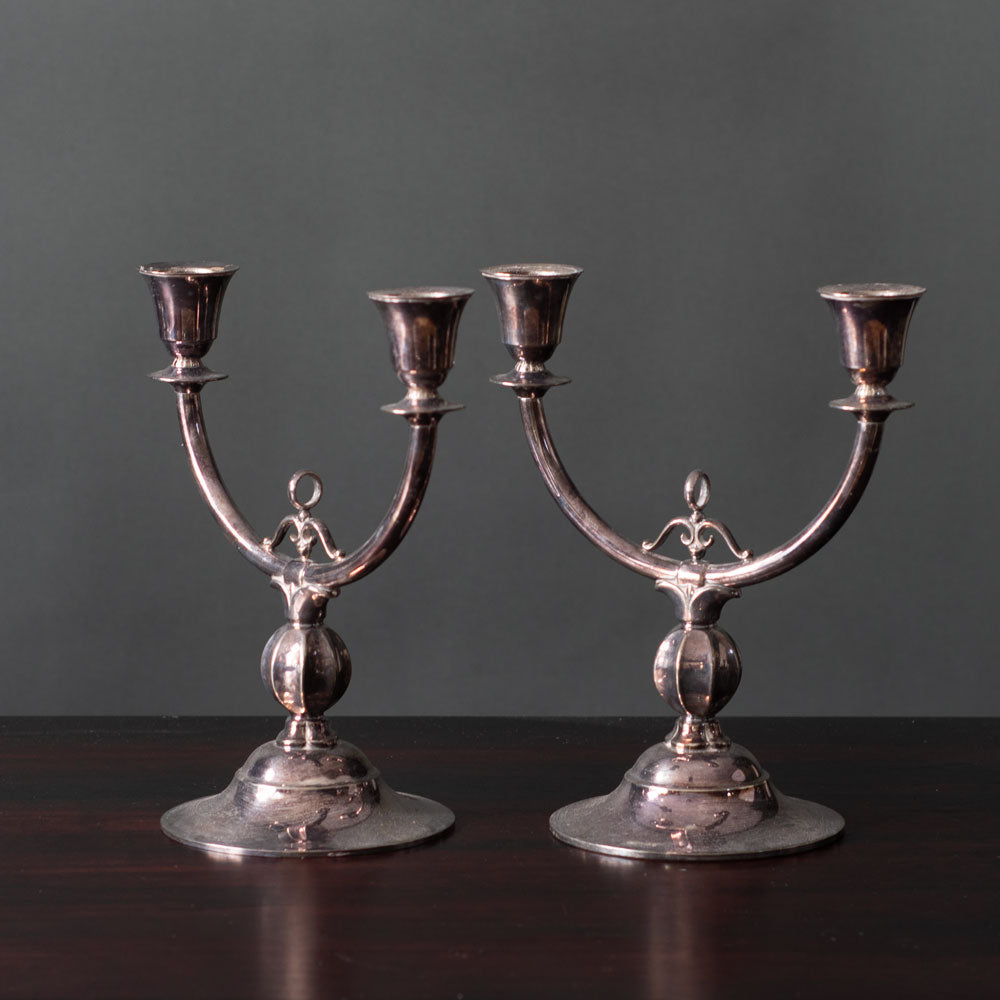 GAB, Sweden, pair of silver electroplate candelabras J1728