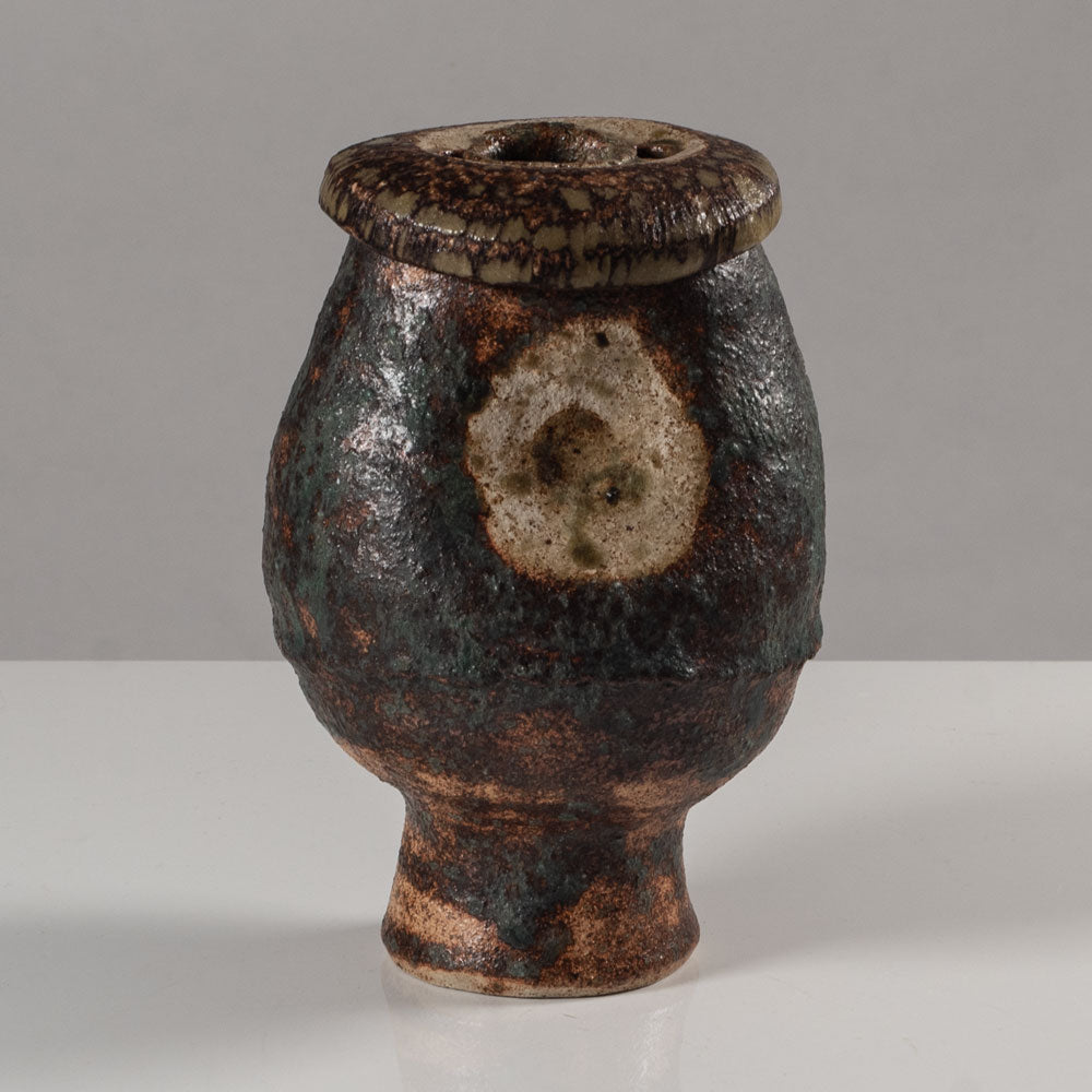 Lotte Reimers, Germany, unique stoneware footed vessel L3737