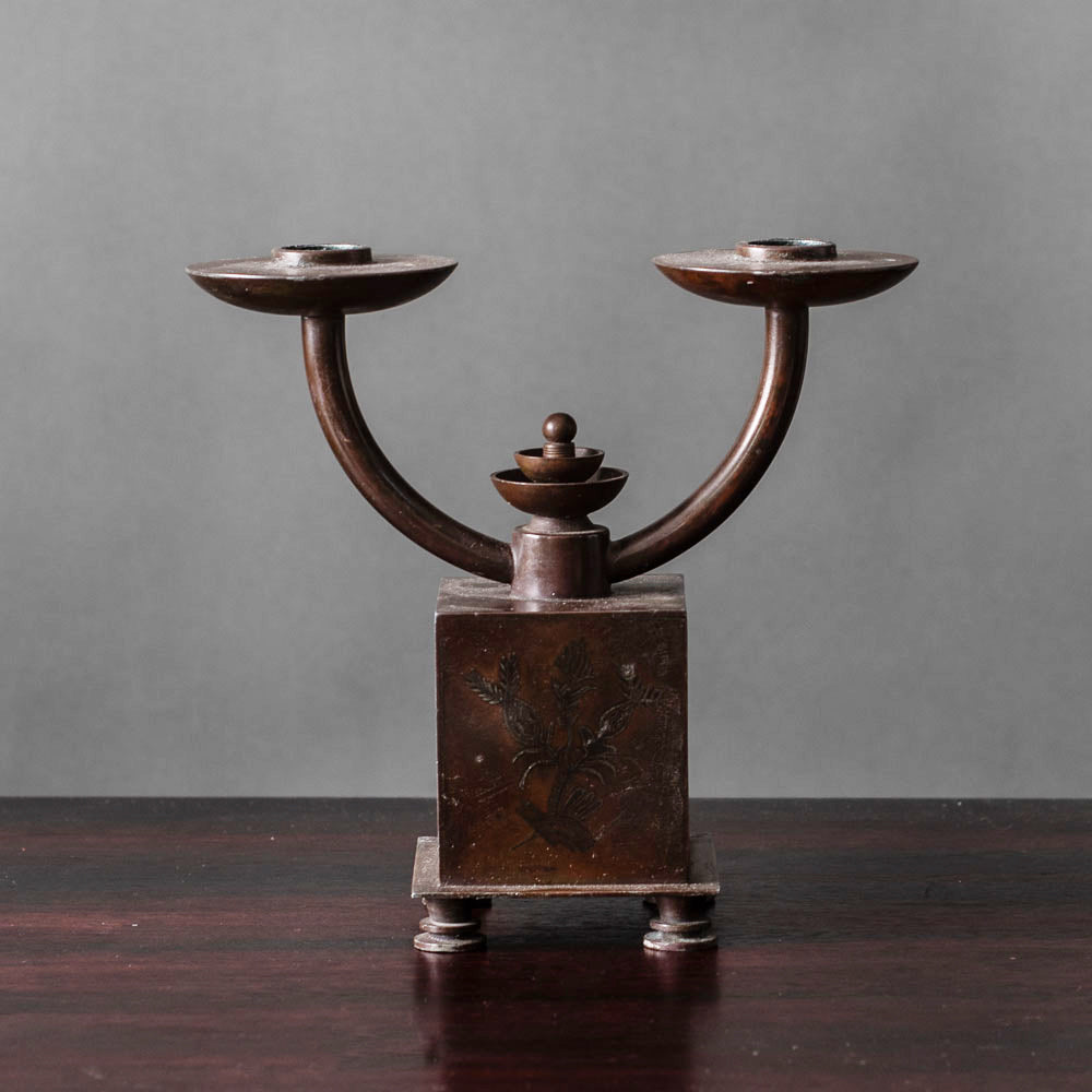 Gross & Christensen, Denmark, bronze candleholder K2152