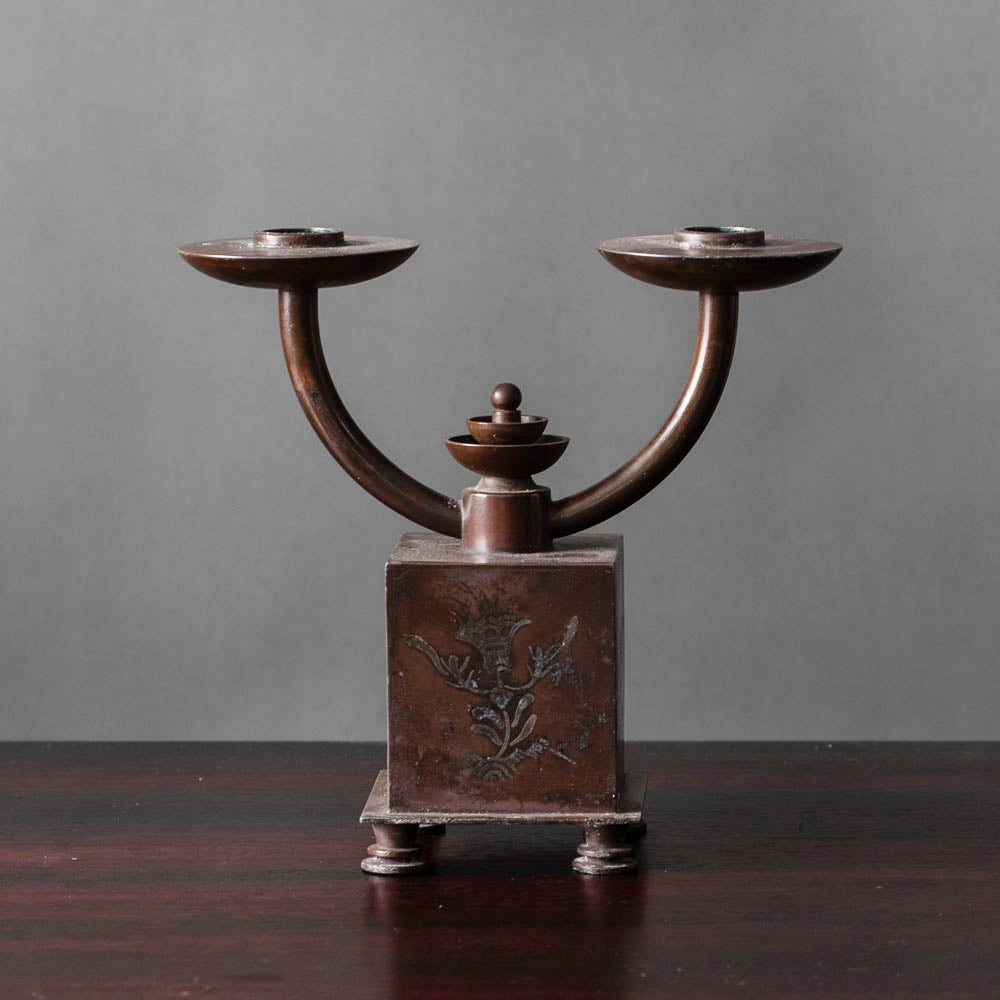 Gross & Christensen, Denmark, bronze candleholder K2152