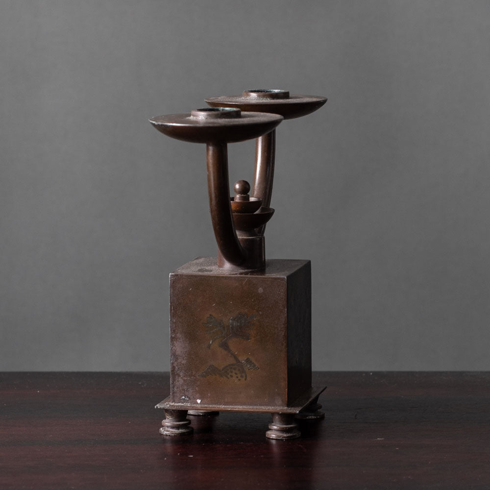 Gross & Christensen, Denmark, bronze candleholder K2152