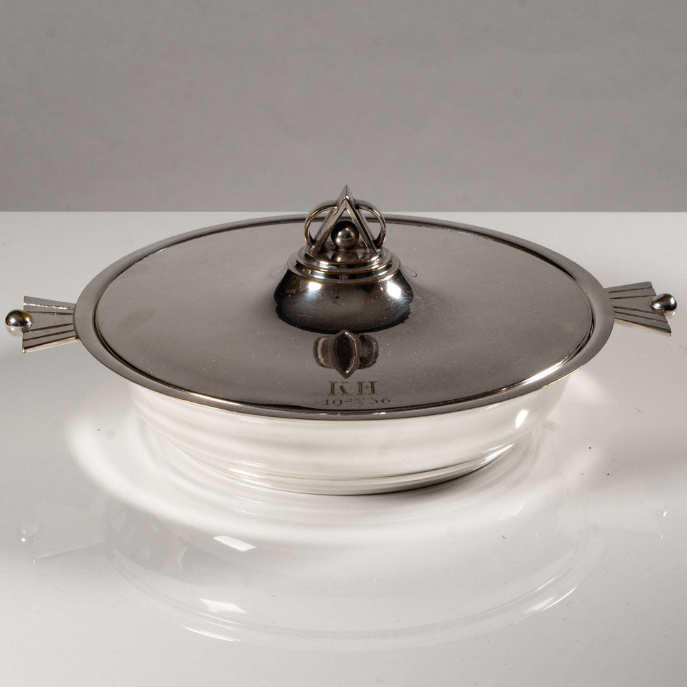 Silver plate serving dish with lid L3859