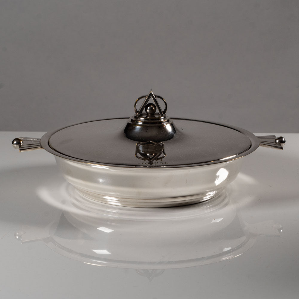Silver plate serving dish with lid L3859