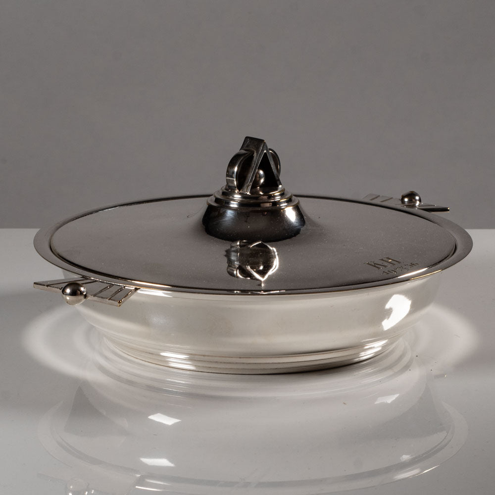 Silver plate serving dish with lid L3859
