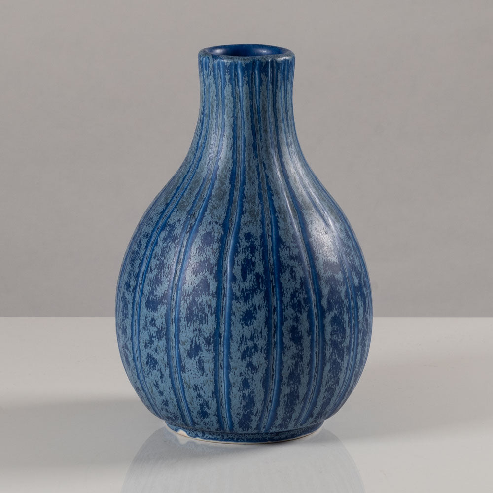 Eva Jancke Bjork for Bo Fajans, stoneware vase with matte blue glaze L3222