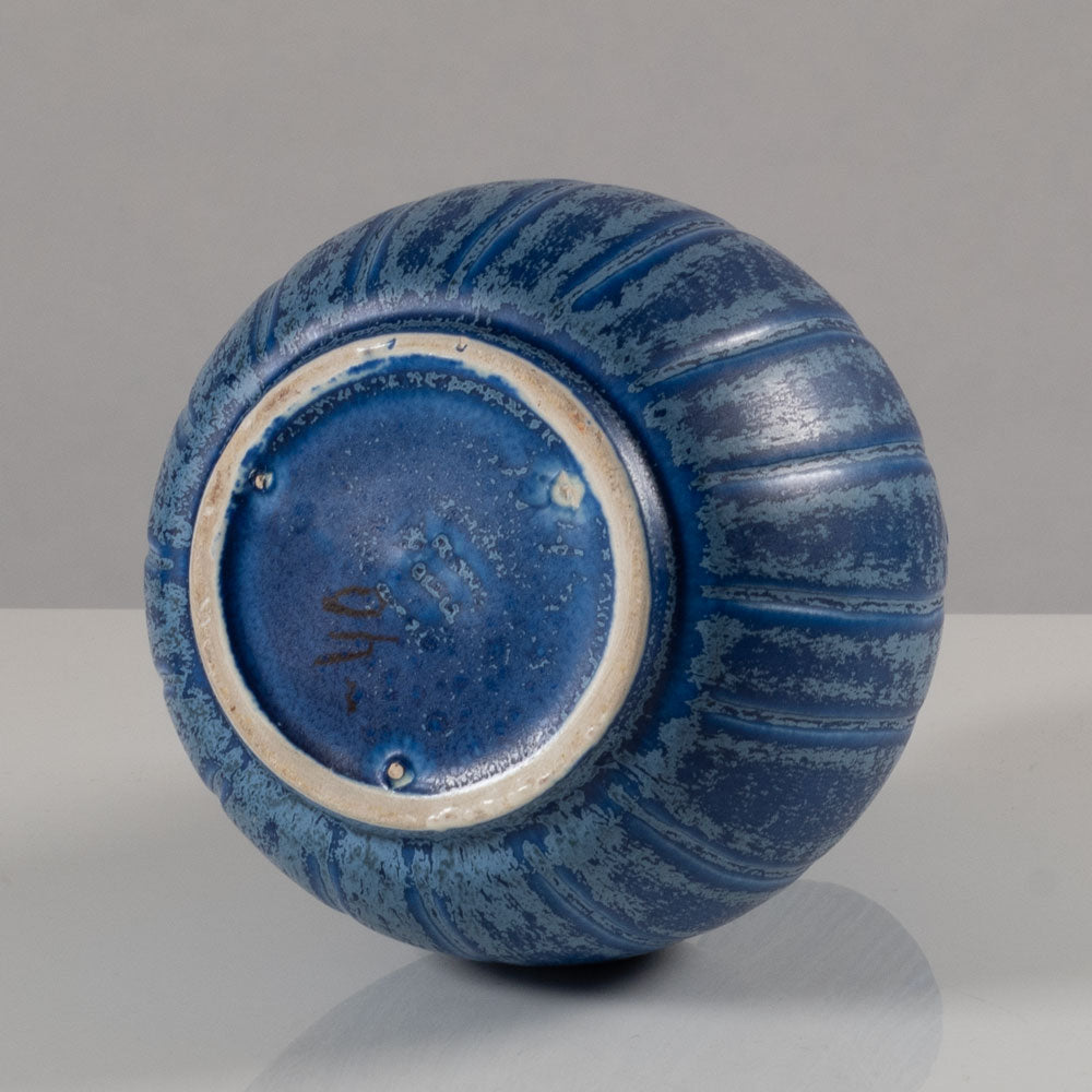 Eva Jancke Bjork for Bo Fajans, stoneware vase with matte blue glaze L3222