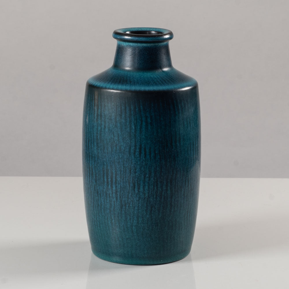 Gunnar Nylund for Nymølle, Denmark, stoneware bottle vase with turquoise glaze L3871