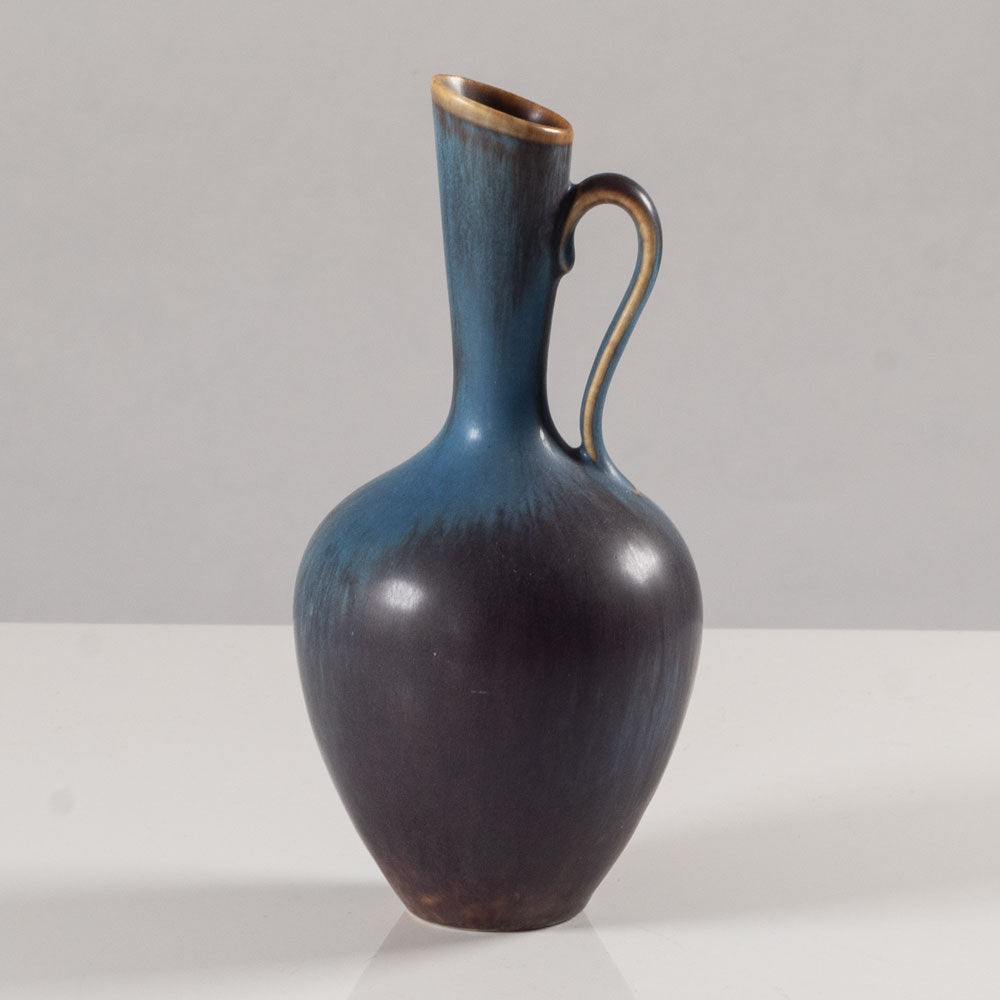 Gunnar Nylund for Rörstrand, ceramic pitcher with blue and brown glaze J1485