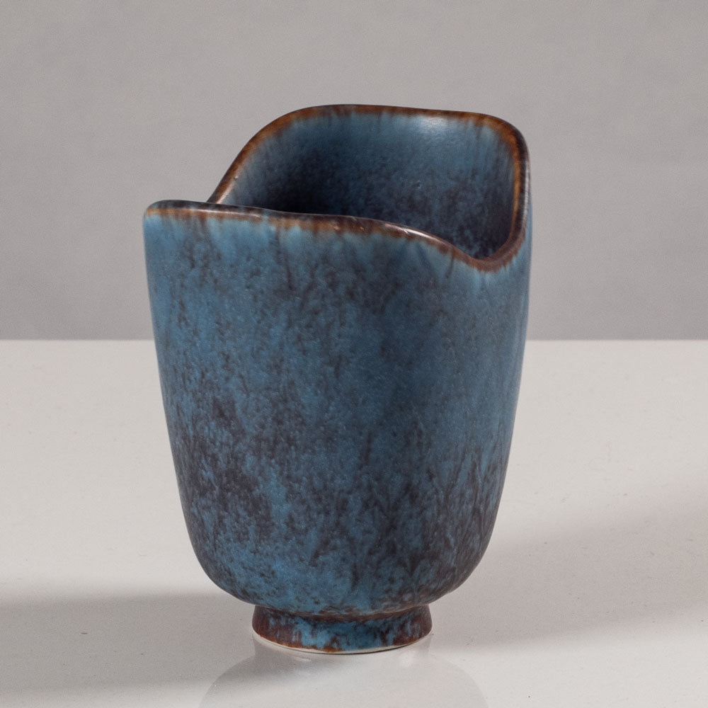 Gunnar Nylund for Rörstrand, ceramic vase with blue and brown glaze L3437