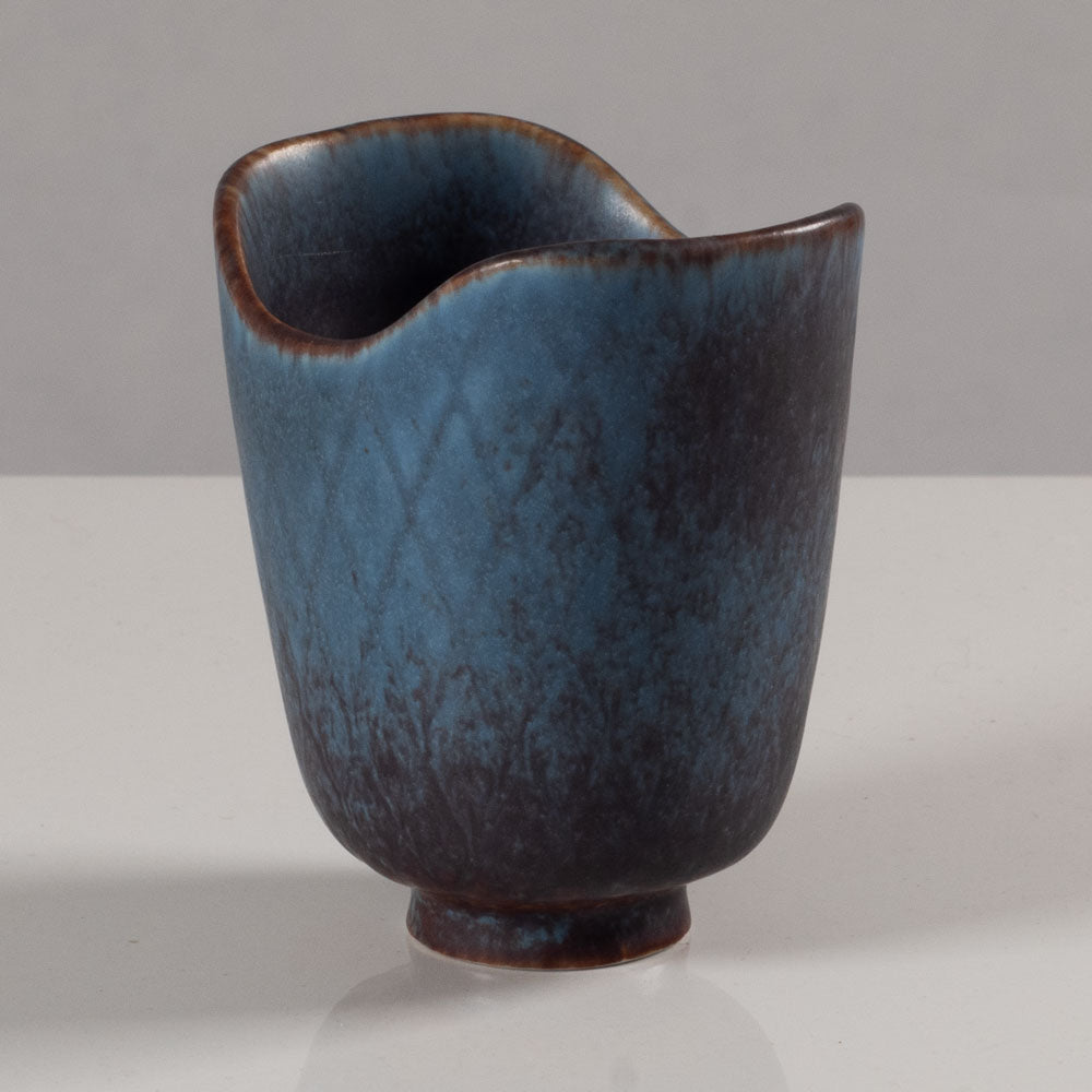 Gunnar Nylund for Rörstrand, ceramic vase with blue and brown glaze L3437