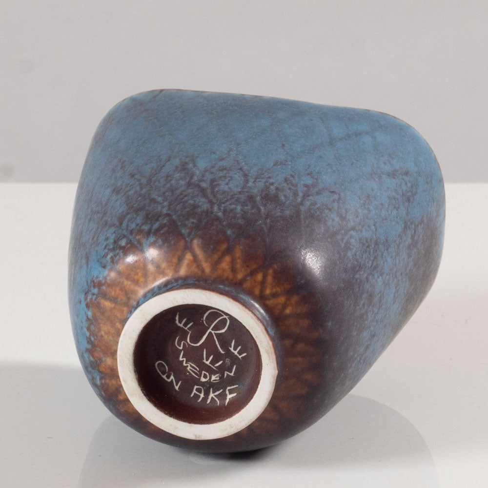 Gunnar Nylund for Rörstrand, ceramic vase with blue and brown glaze L3437