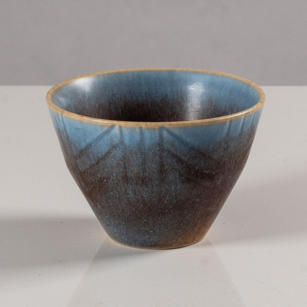 Gunnar Nylund for Rörstrand, Sweden, ceramic bowl with blue and brown glaze L3814