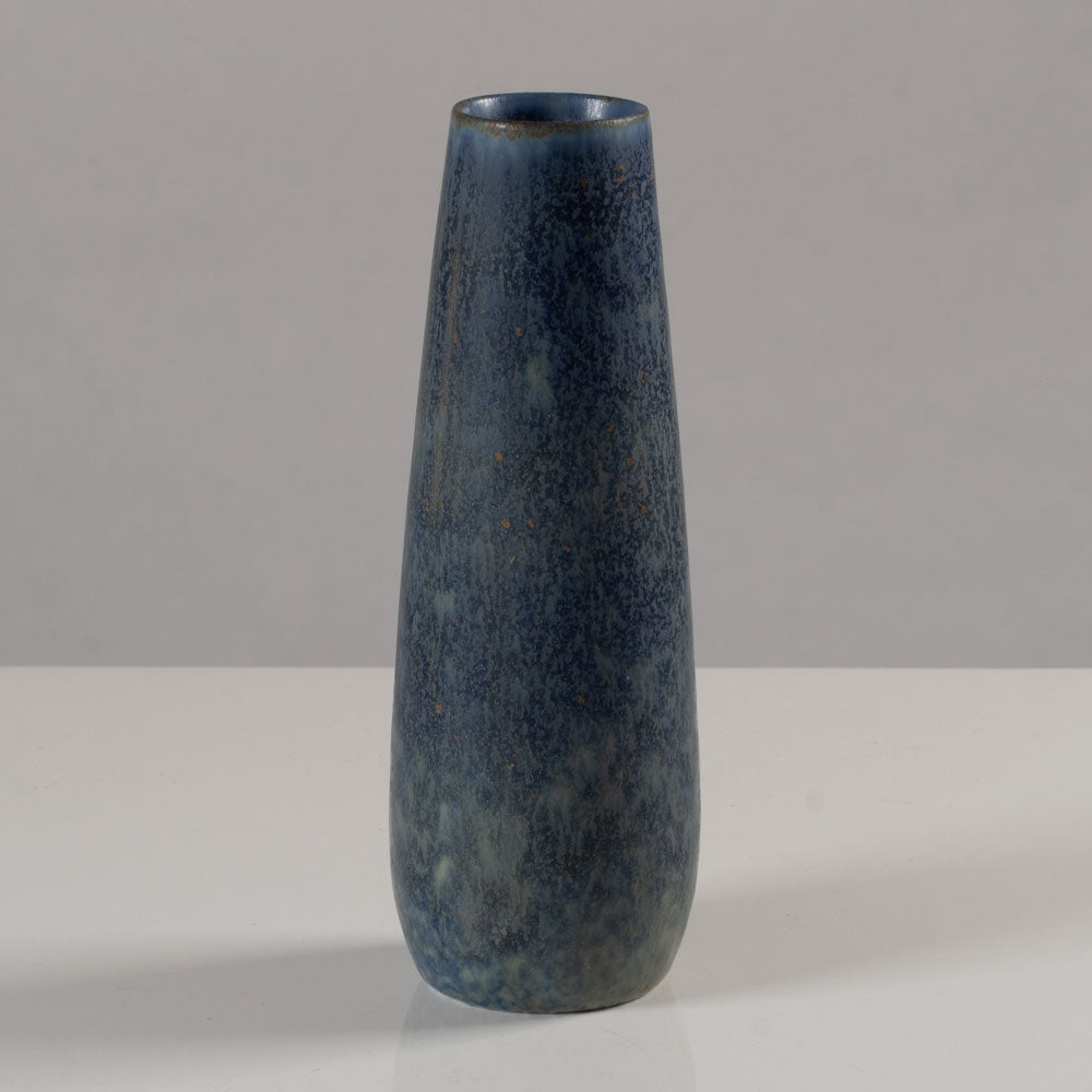 Carl Harry Stålhane for Rörstrand, Sweden, stoneware vase with mottled blue glaze L3849