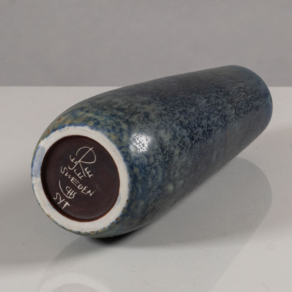 Carl Harry Stålhane for Rörstrand, Sweden, stoneware vase with mottled blue glaze L3849