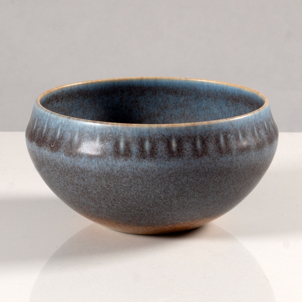 Gunnar Nylund for Rörstrand, Sweden, ceramic bowl with blue and brown glaze L3813