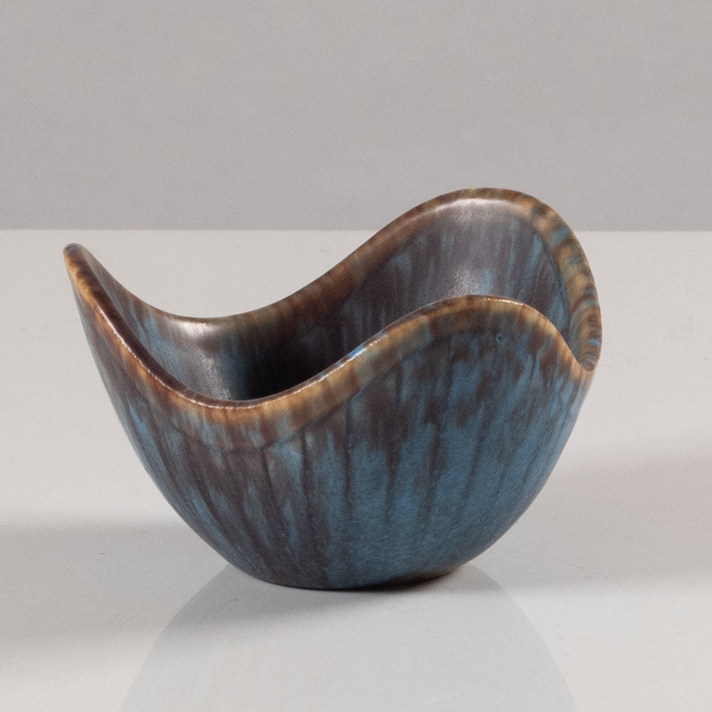 Gunnar Nylund for Rörstrand, Sweden, ceramic bowl with blue and brown glaze K2652