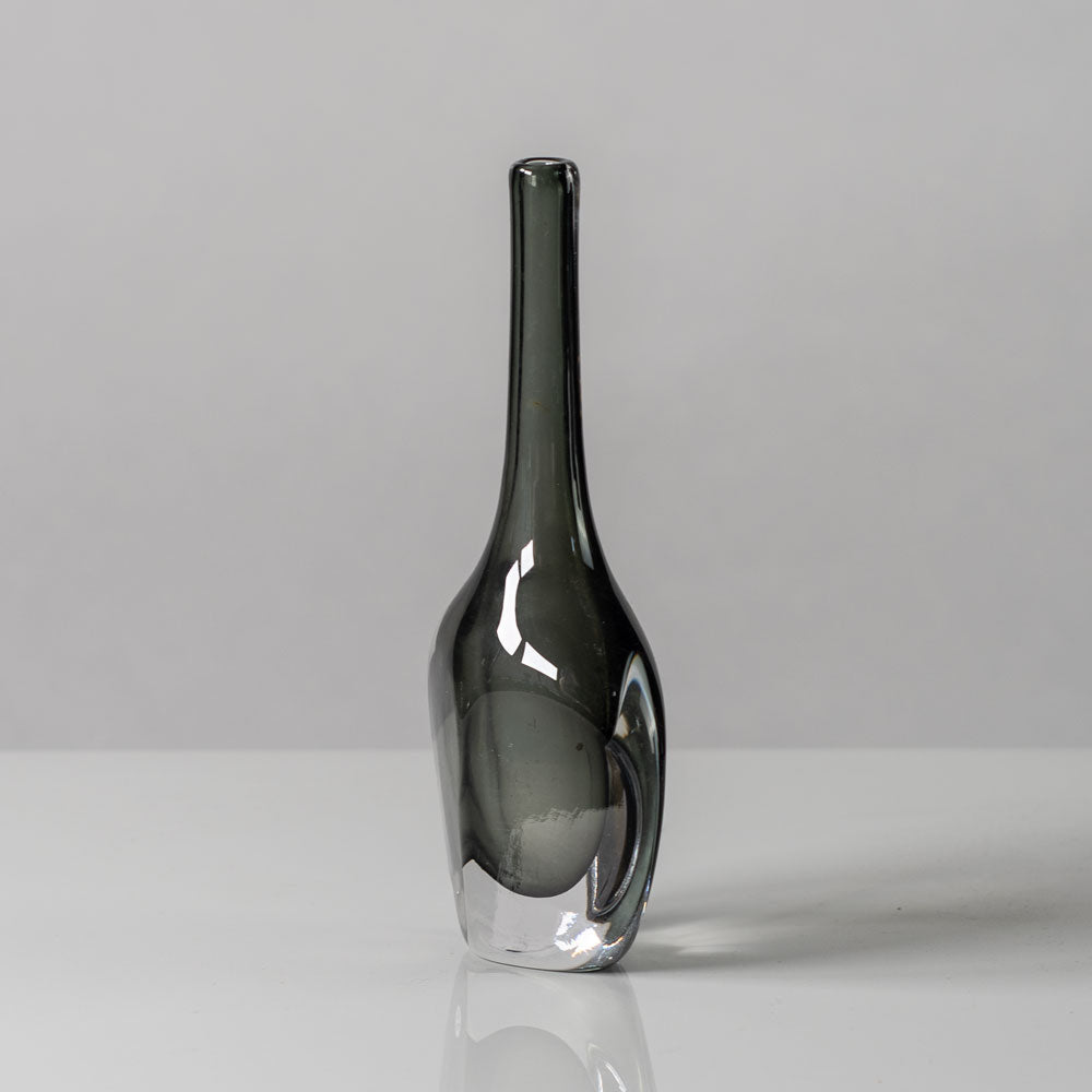 Nils Landberg for Orrefors, Sweden, Gray glass "Sommerso" vase G9066