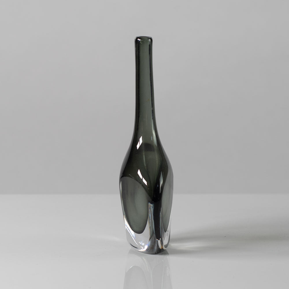 Nils Landberg for Orrefors, Sweden, Gray glass "Sommerso" vase G9066