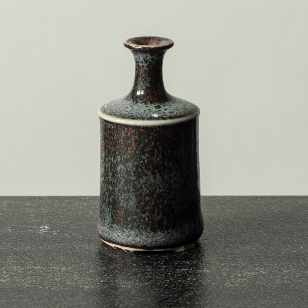 Stig Lindberg for Gustavsberg, Sweden, unique miniature vase with brown and gray glaze H1392