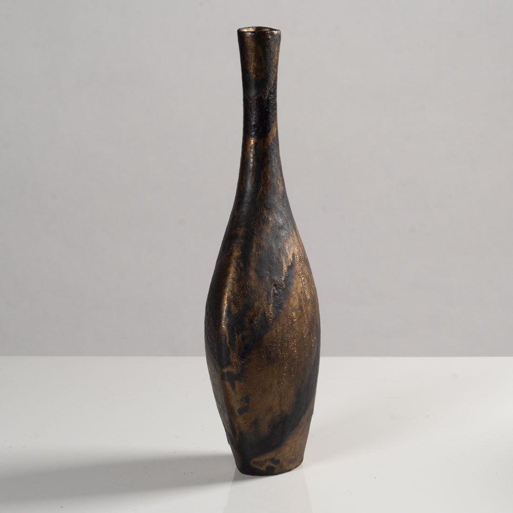 Robert Fournier, UK, flattened vase with manganese glaze K2179