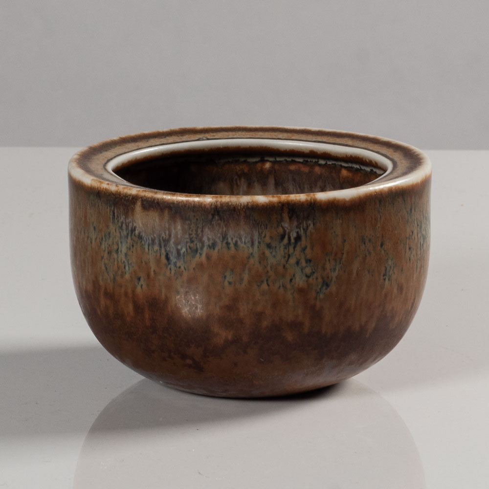 Carl Harry Stålhane for Rorstrand, stoneware bowl with brown glaze J1355