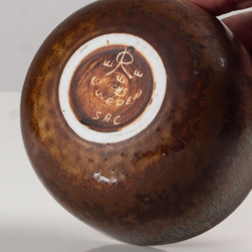 Carl Harry Stålhane for Rorstrand, stoneware bowl with brown glaze J1355