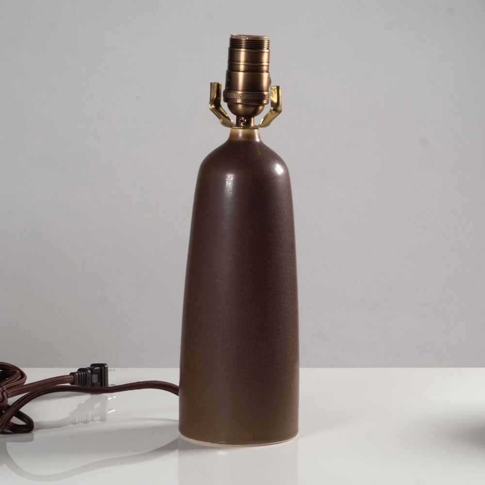 Palshus, Denmark, stoneware lamp with brown glaze L3616