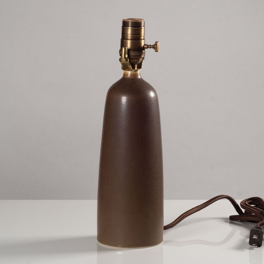 Palshus, Denmark, stoneware lamp with brown glaze L3616