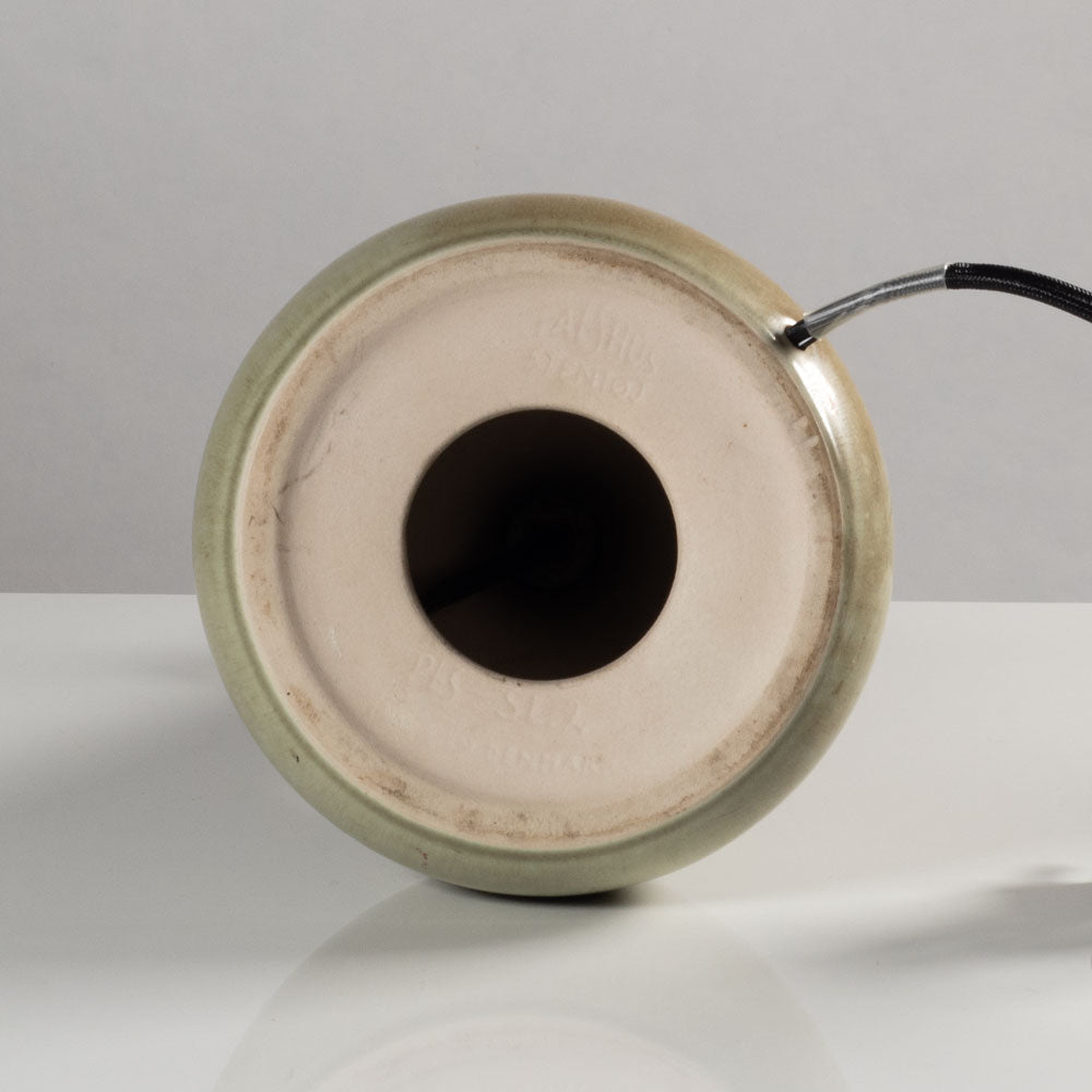Palshus, Denmark, stoneware lamp with pale olive glaze L3875
