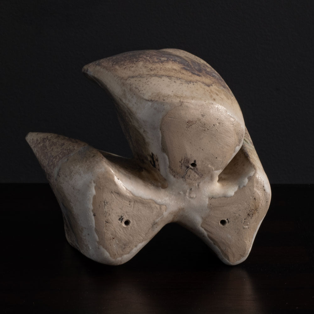 Otto Meier, Germany, stoneware sculpture with matte beige and brown glaze L3742