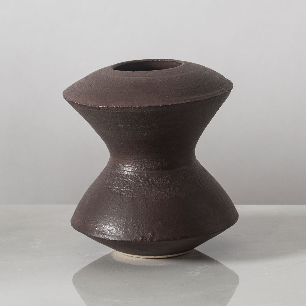 Hans Coper, UK, unique stoneware vase with matte brown glaze J1624