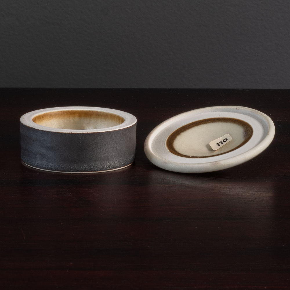 Ursula Scheid, Germany, unique stoneware jar with black, white and pink glaze K2868