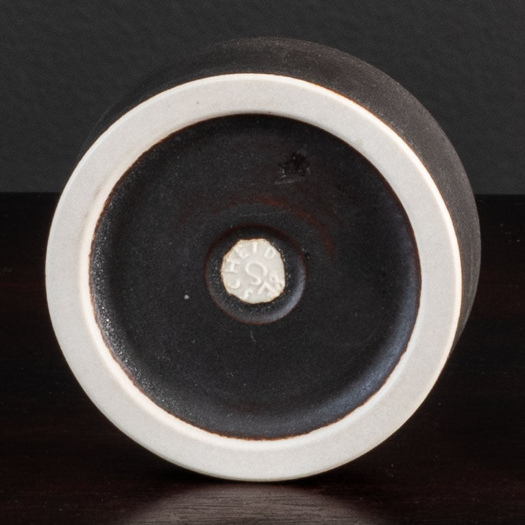 Ursula Scheid, Germany, unique stoneware jar with black, white and pink glaze K2868