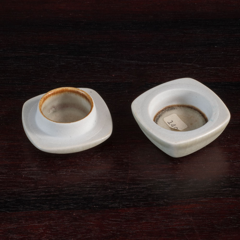 Ursula Scheid, Germany, unique miniature stoneware jar with white glaze L3755