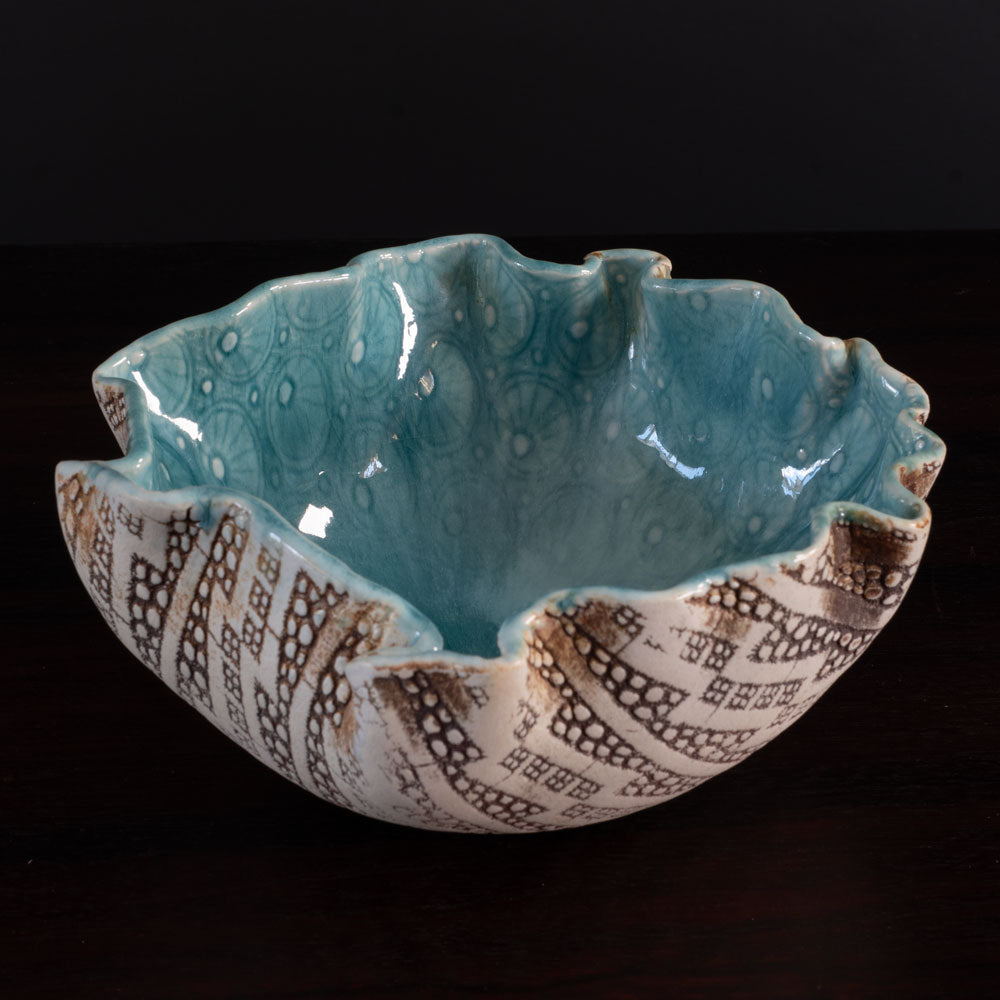 Bengt Berglund for Gustavsberg, Sweden, unique stoneware bowl L3835