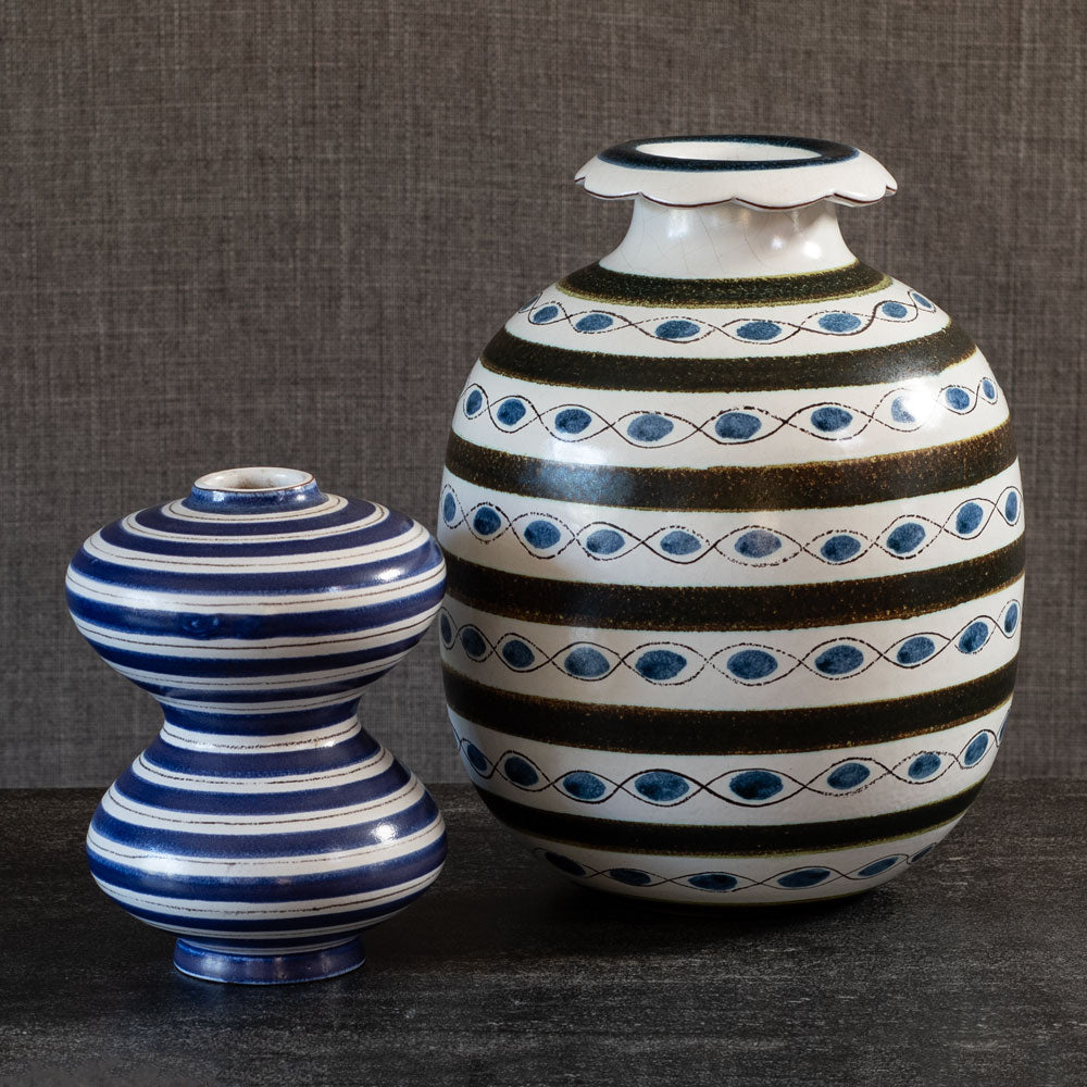 Two faience vases by Stig Lindberg for Gustavsberg, Sweden